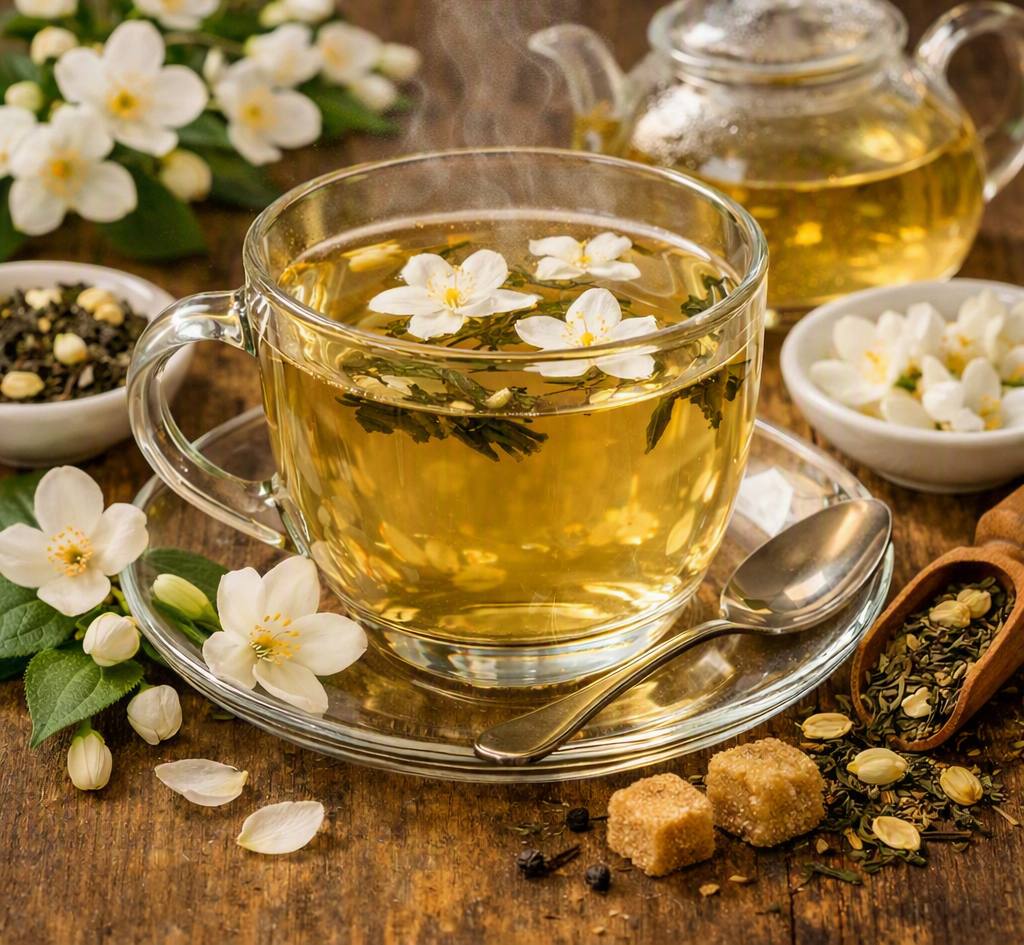 Jasmine- Delicate jasmine, silky green tea & gentle sweetness